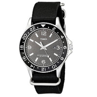 TIMEX 天美时 AMERITUS系列 T2P034KW 男士石英手表 42mm 黑盘 黑色尼龙表带 圆形